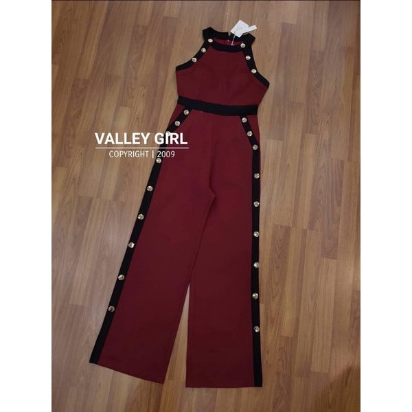 มือ1 ชุดจั๊ม ขายาว งานป้าย Valley Girl สีแดง ไซส์ S Shopee Thailand