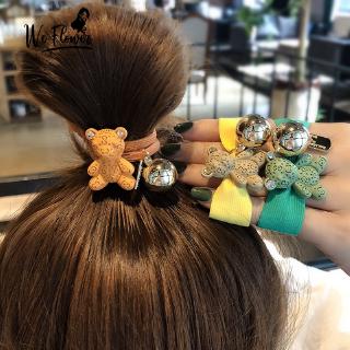 We Flower Lovely Little Bear Rubber Bands for Kids Girls Ponytail Holder Women Scrunchies High Elastic Hair Ties