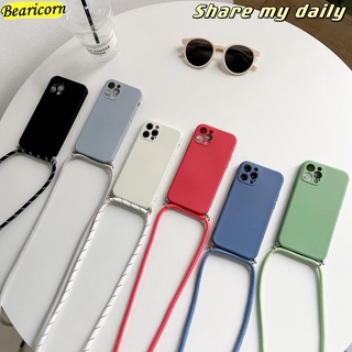 【พร้อมส่ง】เคสโทรศัพท์มือถือ ซิลิโคนนิ่ม พร้อมสายคล้องคอ สีพื้น สําหรับ Huawei P20 P30 Pro Lite Nova 4e