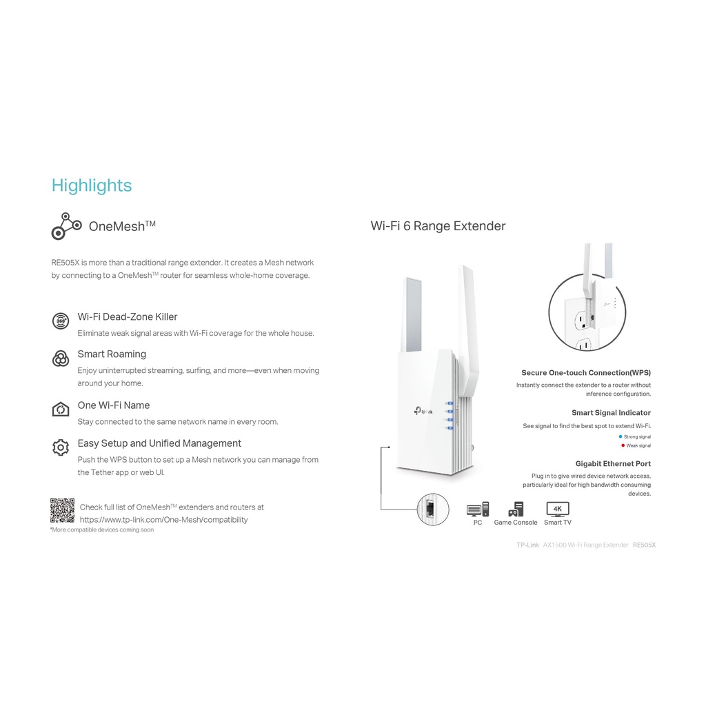 tp-link-re505x-ax1500-wi-fi-range-extender-wifi-6-ของแท้รับประกันตลอดอายุการใช้งาน