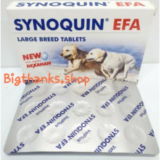 Synoquin efa Large breed 30 เม็ด อาหารเสริมโปรตีนสำหรับสุนัขพันธ์ใหญ่ อายุ 6 เดือนขึ้นไป