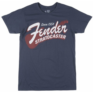 『Trendy Wild Style』เสื้อยืดลําลอง ผ้าฝ้าย แขนสั้น พิมพ์ลาย Fender Guitar Stratocaster 1954 สไตล์วินเทจ สําหรับผู้ชาย