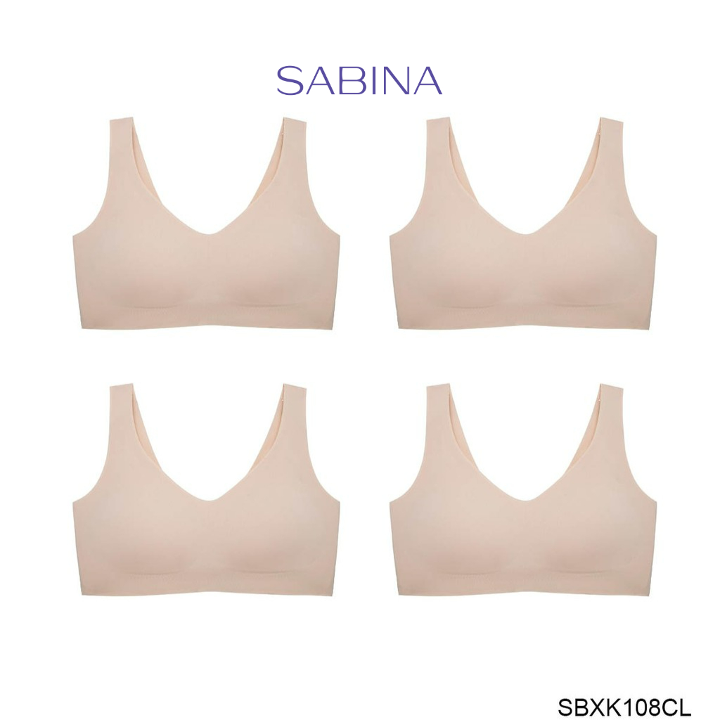 ภาพหน้าปกสินค้าSABINA BRALESS เสื้อชั้นใน Seamless (Set 4 ชิ้น) (ไม่มีโครง) รุ่น Soft Collection รหัส SBXK108CL สีเนื้ออ่อน จากร้าน sabina_thailand บน Shopee