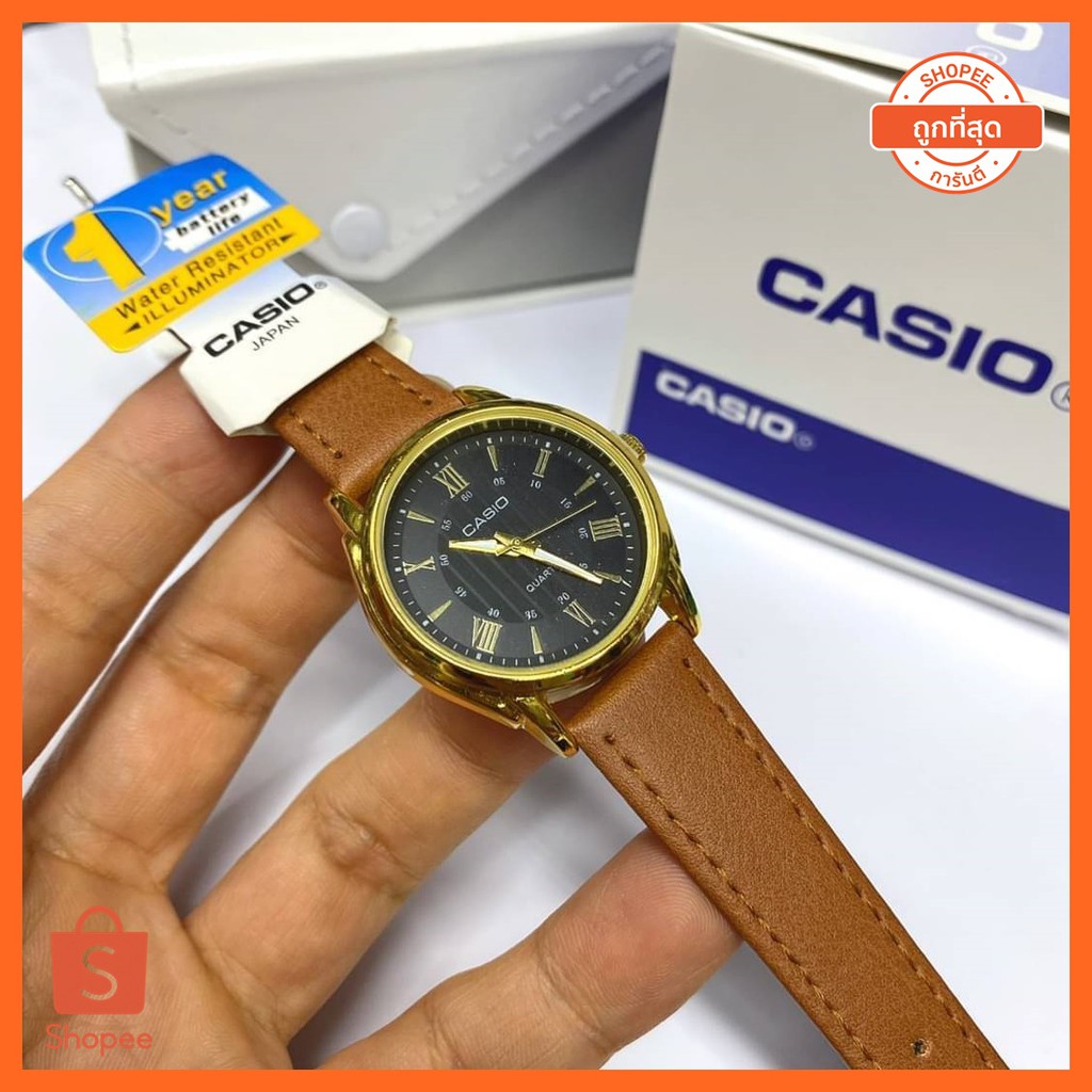 นาฬิกาคาสิโอสายหนัง-casio-งานปั้ม-รุ่นขายดี-นาฬิกาสายหนัง-นาฬิกาข้อมือ-บริการเก็บเงินปลายทาง