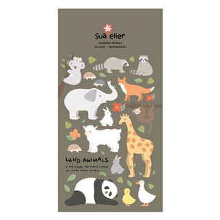 Suatelier : land animals สติกเกอร์น่ารัก no.1072