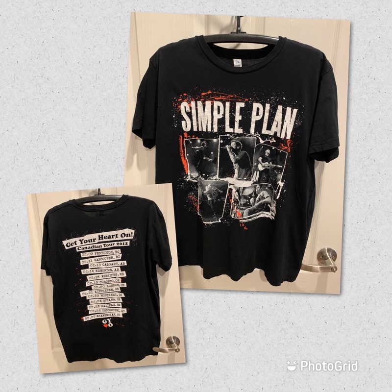 เสื้อยืดผ้าฝ้ายพิมพ์ลายขายดี-rare-simple-plan-canadian-tour-t-shirt