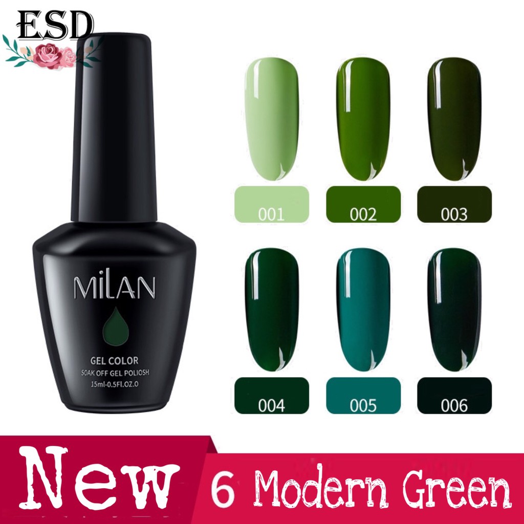 สีทาเล็บเจล-milan-สีเขียว-modern-green-color-ขนาด-15-ml-อบ-uv-เท่านั้น-ส่งฟรี-เก็บปลายทาง
