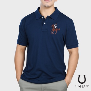 สินค้า GALLOP : PIQUE POLO SHIRTS เสื้อโปโล ผ้าปิเก้ สีพื้น รุ่น GPP9000 สีน้ำเงิน