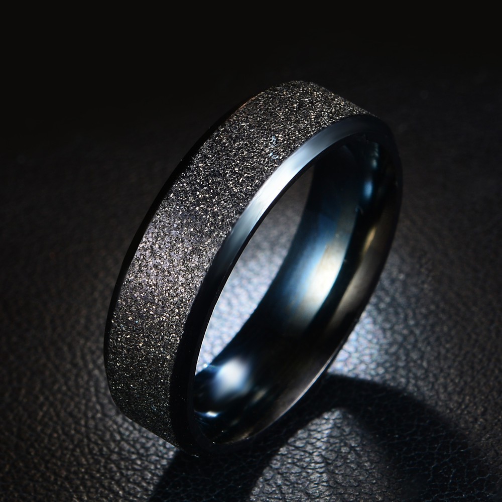ภาพหน้าปกสินค้าScrub Ring Titanium Steel Rings for Men Women แหวนขัดผิว แหวนคู่ จากร้าน babybox.th บน Shopee