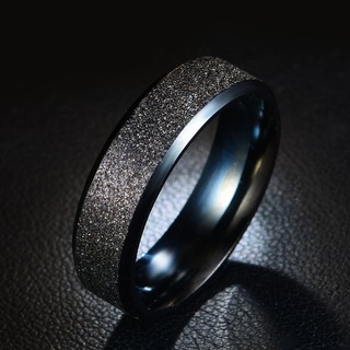 ภาพขนาดย่อของภาพหน้าปกสินค้าScrub Ring Titanium Steel Rings for Men Women แหวนขัดผิว แหวนคู่ จากร้าน babybox.th บน Shopee