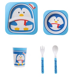 DODOLOVE ชุดจานชาม สำหรับเด็ก Bamboo Ware Kids Set ชุดจานชามเยื่อไผ่ อุปกรณ์ทานอาหารสำหรับเด็ก