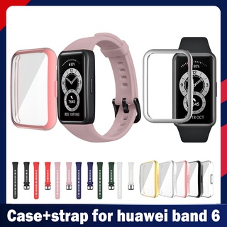 ภาพหน้าปกสินค้าสายนาฬิกาข้อมือซิลิโคนสําหรับ Huawei band 6 smart band 6 ที่เกี่ยวข้อง