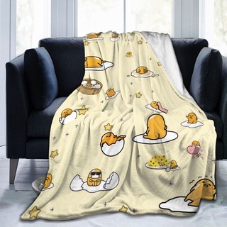 ผ้าห่ม ผ้าฟลีซ ผ้าสักหลาด แบบนิ่มพิเศษ ลาย Sanrio Gudetama สําหรับเตียงนอน โซฟา เครื่องปรับอากาศ