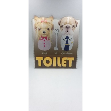 ป้ายห้องน้ำtoiletรวมชายและหญิงกวนๆน่ารักๆรูปน้องหมา