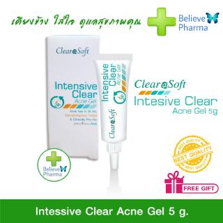 Clearasoft Intensive Clear Acne Gel 5 g. เจลแต้มสิวอักเสบ ช่วยทำให้สิวแห้งเร็ว สิวนูนอักเสบ สิวยุบภายใน 24 ชั่วโมง