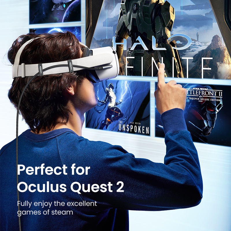ภาพหน้าปกสินค้าUgreen สายเคเบิลเชื่อมต่อ USB C เป็น C VR 5 Gbps 5 เมตร สําหรับชุดหูฟัง Oculus Quest 2 Quest 1 VR จากร้าน ugreen.th บน Shopee