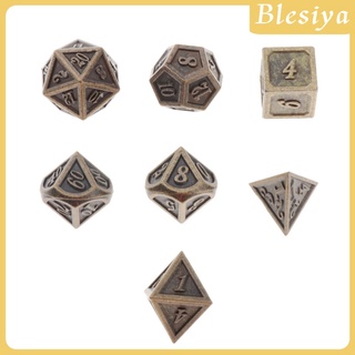 [Blesiya] ลูกเต๋าโลหะ 7 Polyhedral สําหรับเกมกระดาน Rpg