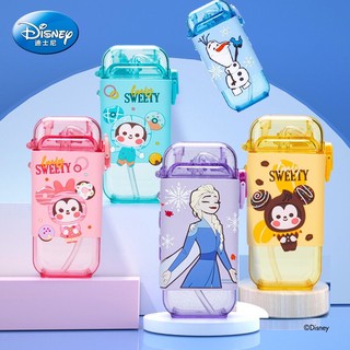 Disney กระติกน้ำเด็กหลอดเด้ง ทรงสี่เหลี่ยม 280 ml.