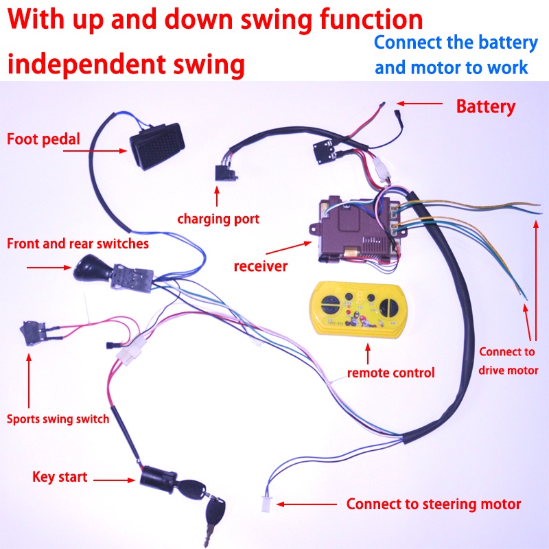 children-electric-car-diy-modified-wires-and-switch-kit-self-made-kids-electric-car-with-2-4g-bluetooth-smooth-start-co