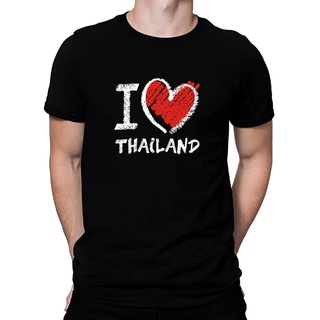 【🔥🔥】100%cotton เสื้อ ยืด ราคา ส่ง Teeburon I Love Thailand Chalk Style T-Shirt men เสื้อ ยืด ผู้ชาย คอกลม โอเวอร์ ไซส์