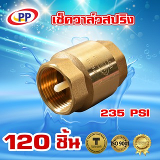 เช็ควาล์วสปริงทองเหลืองPP(พีพี) ขนาด 1/2" (4หุน) จำนวน 1 ลัง ( 120ชิ้น )