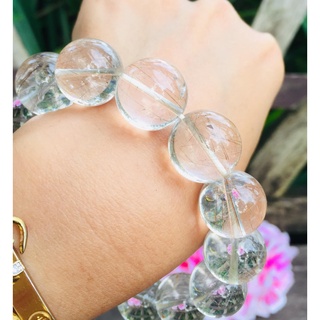 กำไลหินนำโชคไหมเงิน Silver Rutilated Quartz ขนาด 17.5 มิล