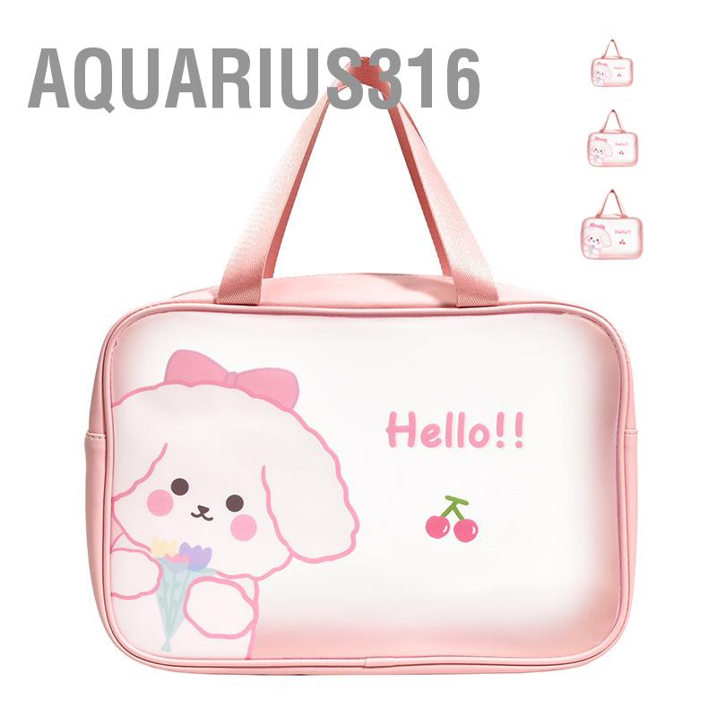 aquarius316-กระเป๋าเดินทาง-pvc-แบบใส-กันน้ํา-ลายลูกสุนัข-เชอร์รี่-สําหรับซักผ้า