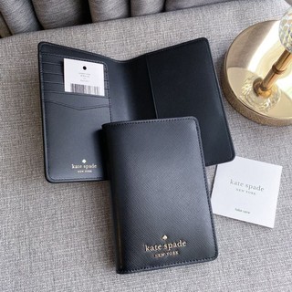 🎀 ไส่พาสปอร์ต สีดำ WLR00142 kate spade staci passport holder black