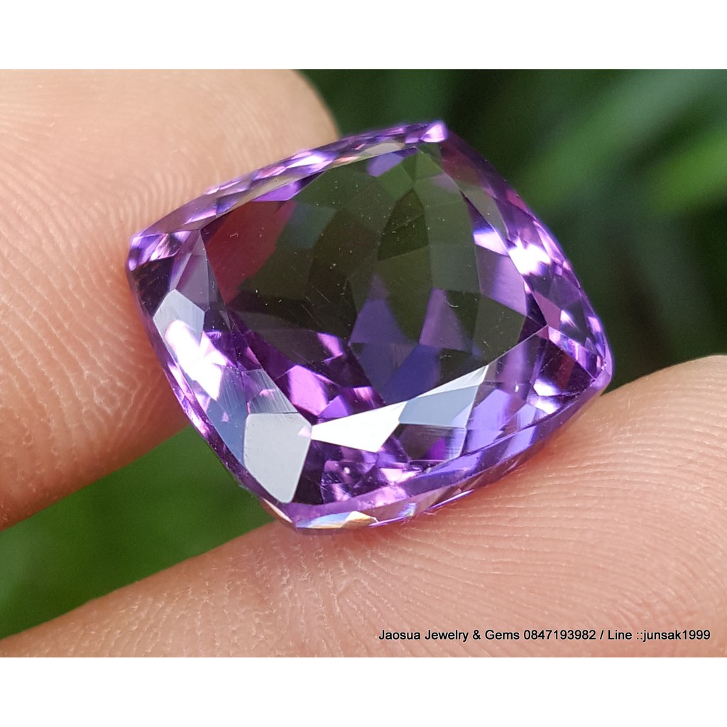 พลอย-อเมทิส-amethyst-15-73-ct-พลอยดิบธรรมชาติ-อัญมณีประจำราศีกุมภ์-ขนาด-15-1-x-15-5-x-9-1-mm-พลอยแท้100