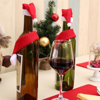 ภาพขนาดย่อของภาพหน้าปกสินค้าNew 2Pcs/Set Christmas Wine Bottle Cover Set Santa Claus Bottle Decorations With Hats Xmas Home Party Ornament Table Decorations จากร้าน sweetheart01.th บน Shopee ภาพที่ 5