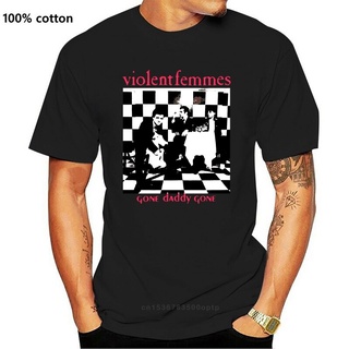 เสื้อยืดผ้าฝ้ายพิมพ์ลาย เสื้อยืดคอกลม ผ้าฝ้าย พิมพ์ลาย Violent Femmes Gone Daddy Gone สีดํา สําหรับผู้ชาย Xs 2Xl