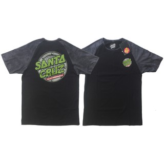 [100% Cotton] เสื้อยืดแขนสั้น พิมพ์ลายโลโก้ Santa CRUZ TURTLE สีดํา