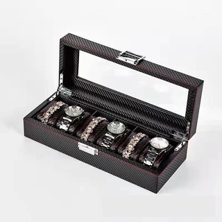 *พร้อมส่ง*กล่องนาฬิกา 6 เรือน กล่องใส่นาฬิกา 6 ช่อง ฝากระจกฝาใส 6Watch Box กล่องเก็บนาฬิกาข้อมือ กล่องสะสมนาฬิกา