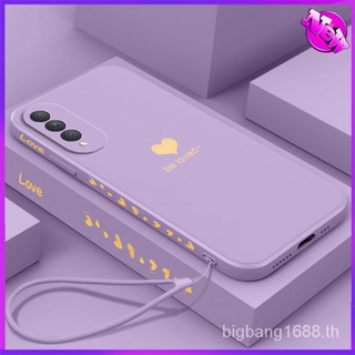 Lovely Heart Silicone Square Case Huawei Y7A Soft Phone Casing Cover iOLm