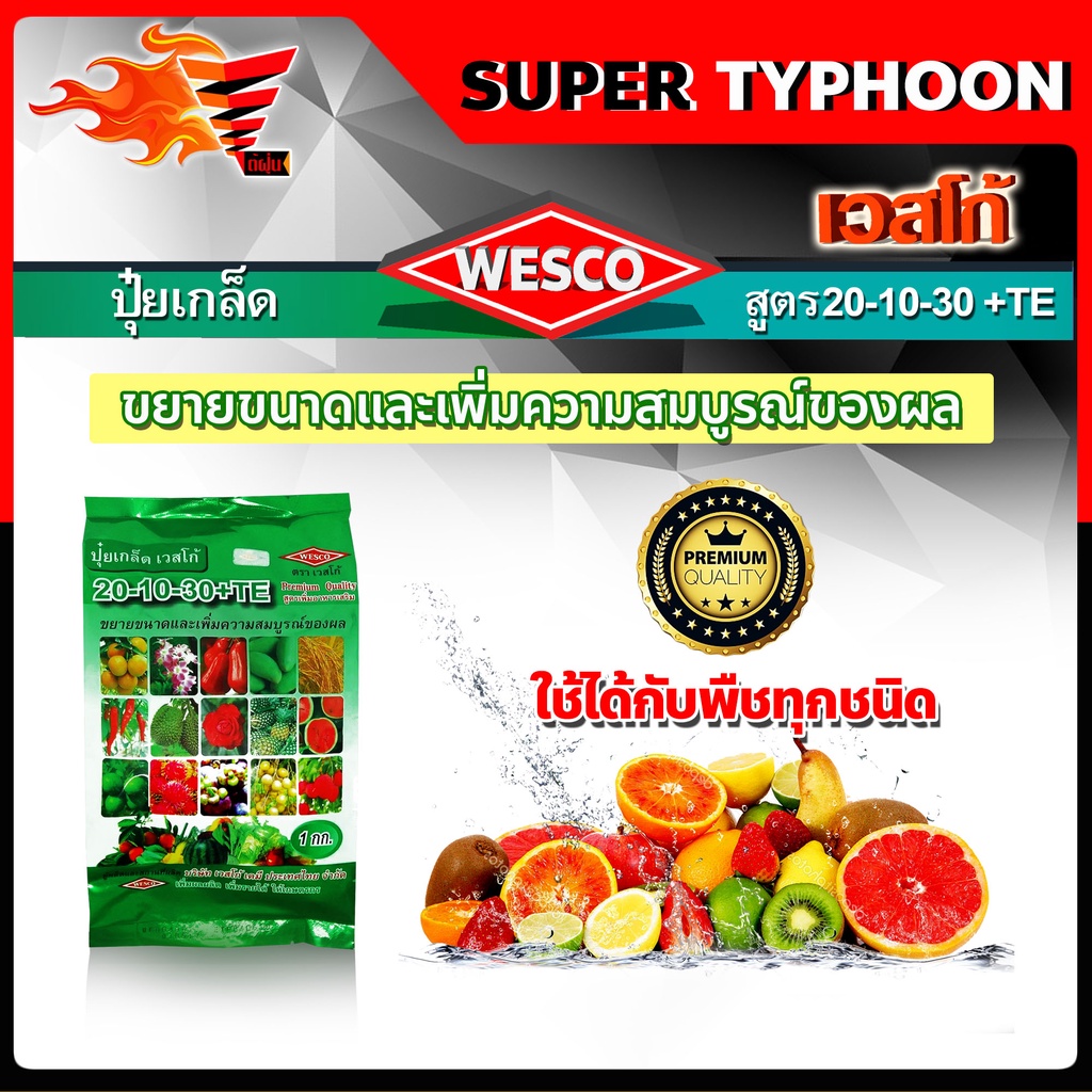 บรรจุ-3-กิโลกรัม-wesco-ปุ๋ย-20-10-30-te-ธาตุรองเสริม-ปุ๋ยเกล็ด-ปุ๋ยเกร็ด-เวสโก้-ขยายขนาดและเพิ่มความสมบูรณ์ของผล