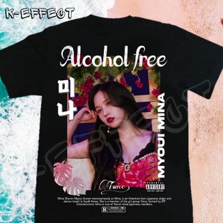 เสื้อยืดผ้าฝ้ายCOTTON เสื้อยืด พิมพ์ลาย Kpop Twice Alcohol Free Mina สําหรับผู้ชาย และผู้หญิงS-5XL