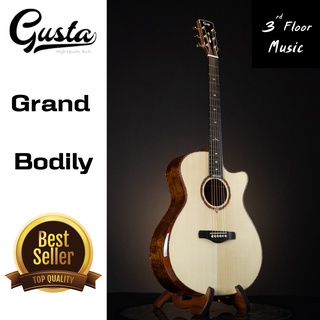 (มีของแถมพิเศษ) Gusta Grand Bodily กีต้าร์โปร่ง ไม้แท้ทั้งตัว (All Solid) Acoustic Guitar 3rd Floor Music