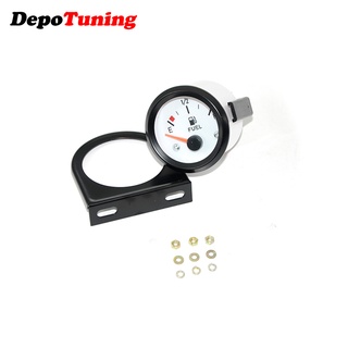 Depotuning เครื่องวัดระดับน้ํามันเชื้อเพลิงรถยนต์ 12V 240-33 โอห์ม 2 นิ้ว 52 มม. สีขาว