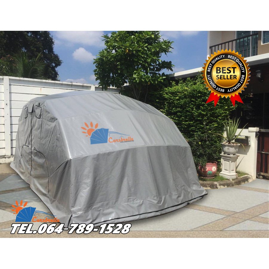 เต็นท์จอดรถพับได้-โรงจอดรถสำเร็จรูป-carsbrella-รุ่น-halfmoon-size-s-สำหรับจอดรถยนต์ขนาดเล็ก-กลาง