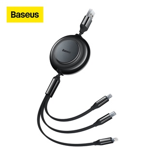 Baseus 3 IN 1 สายชาร์จ USB สําหรับ i13 12 Micro USB Type C สายชาร์จ พับเก็บได้ สําหรับ i13 12 X 8 Samsung