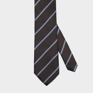 Dark Brown Strip Necktie เนคไทสีน้ำตาลริ้ว