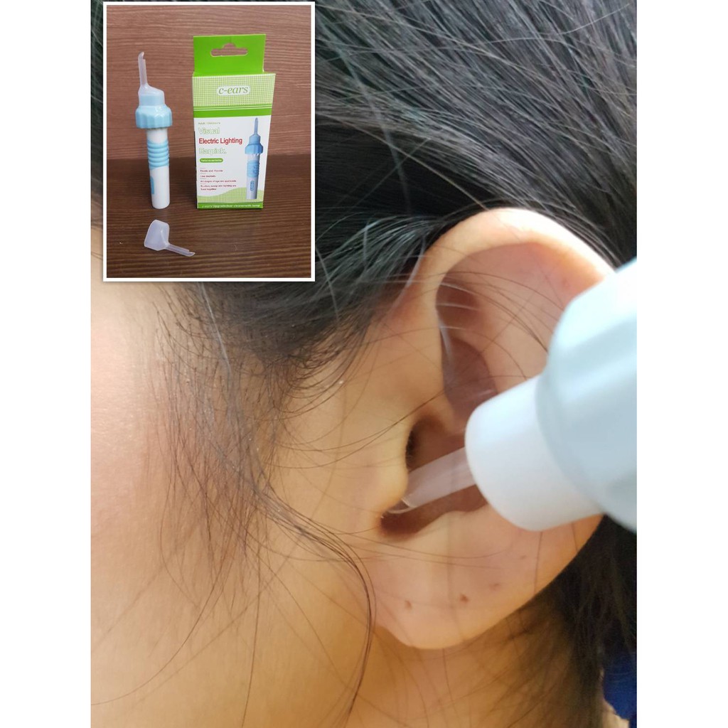 เครื่องดูดขึ้หูเครื่องทำความสะอาดหูไฟฟ้าพกพา-c-ears-pocket-ear-cleani-พร้อมไม้แคะหู-ไฟส่องสว่าง-led