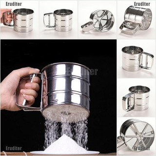 💕 Good quality Stainless Steel Mesh Flour Sifting Sifter Sugar Strainer Kitchen Baking Cup Tool