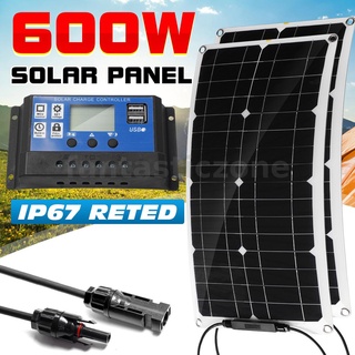 ชุดแผงโซลาร์เซลล์ 600W 30A ที่ชาร์จแบตเตอรี่ สําหรับรถบ้าน เรือ คาราวาน