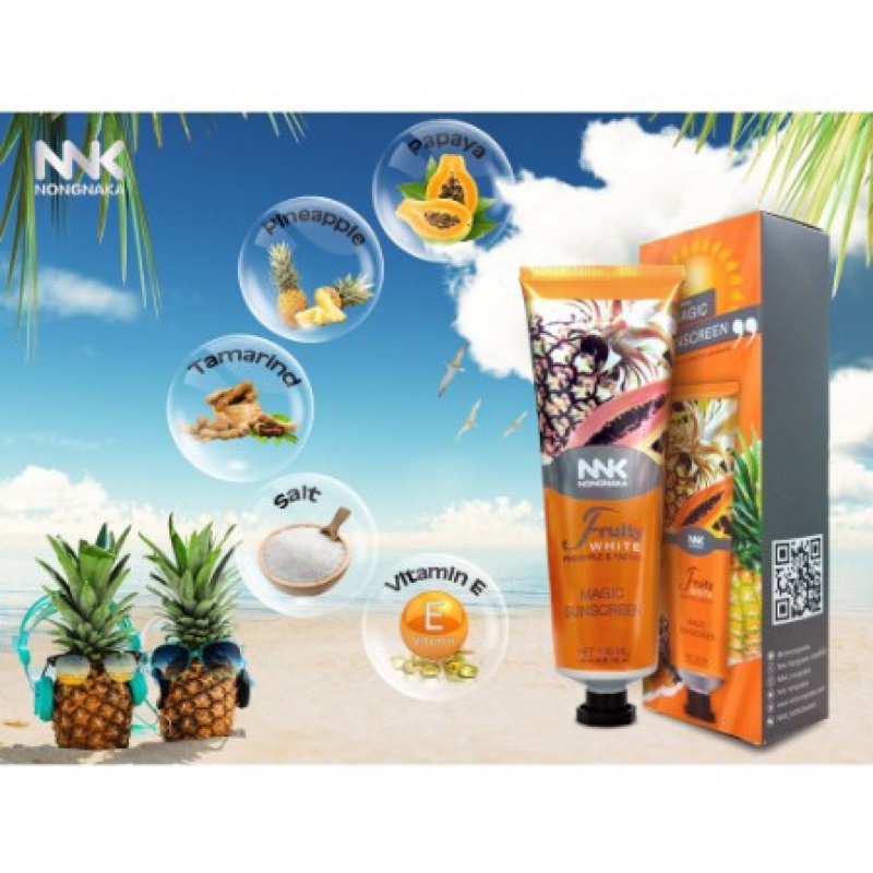 ครีมกันแดดฟรุ๊ตตี้-nnk-nongnaka-magic-sunscreen-กันแดดสับปะรด-น้องนะคะ