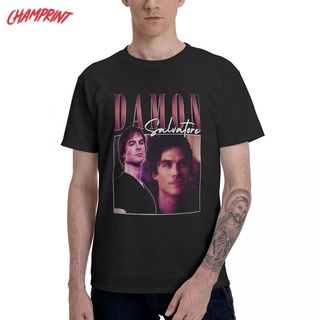 [S-5XL] Gdf21a3 เสื้อยืดลําลอง ผ้าฝ้าย แขนสั้น คอกลม พิมพ์ลาย Damon Saatore The Vampire Diaries หลายสี สําหรับผู้ชาย UY3