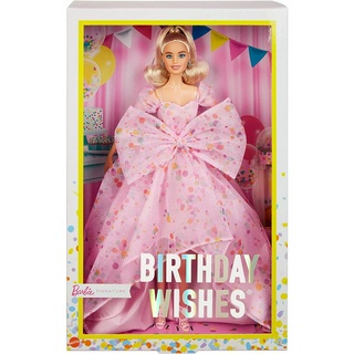 Barbie Signature Birthday Wishes Doll 11.5in Blonde Wearing Pink Tulle Gown &amp; Shoes HCB89 ชุดตุ๊กตาบาร์บี้ สีชมพู 11.5 นิ้ว HCB89