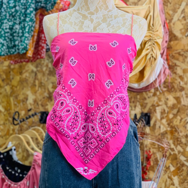 เสื้อลายผ้าเช็ดหน้า-ผูกหลังตามใจชอบ