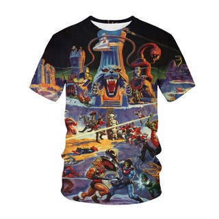 เสื้อยืด คอกลม พิมพ์ลายการ์ตูน Masters of The Universe 3 มิติ สไตล์สตรีท แฟชั่นฮาราจูกุ สําหรับเด็กผู้ชาย และผู้หญิง