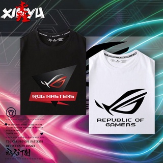 เสื้อยืดโอเวอร์ไซส์เสื้อยืดผู้ชายแขนสั้น tide ยี่ห้อ super hot ROG player ประเทศ Prodigal Eye โลโก้โลโก้ผู้ชายเสื้อยืดแข